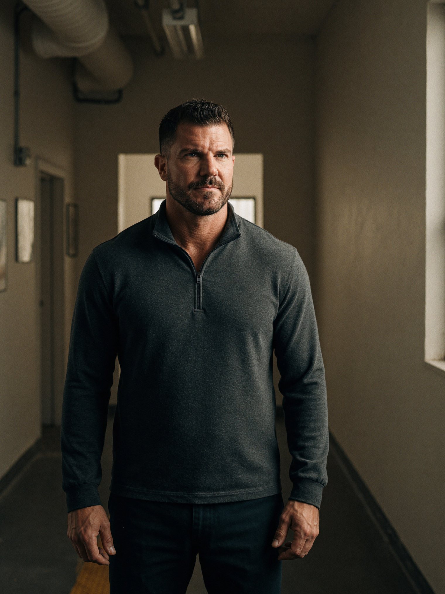 Mike Rodgers, Forward Deployed Engineer, standing in a hospital service corridor
