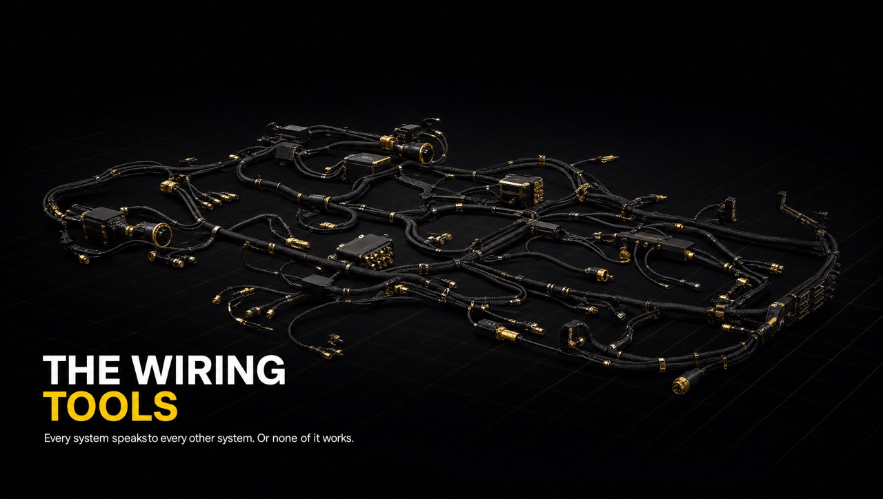 Goal Harnesses — the wiring tools: every system speaks to every other system, or none of it works